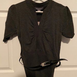 Sweater with skinny belt